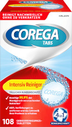 COREGA Intensive 108 Tabletas Limpieza Prótesis Dental