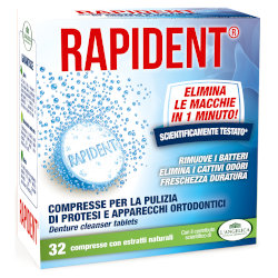 Rapident 32 tabletas limpiadoras con extractos naturales